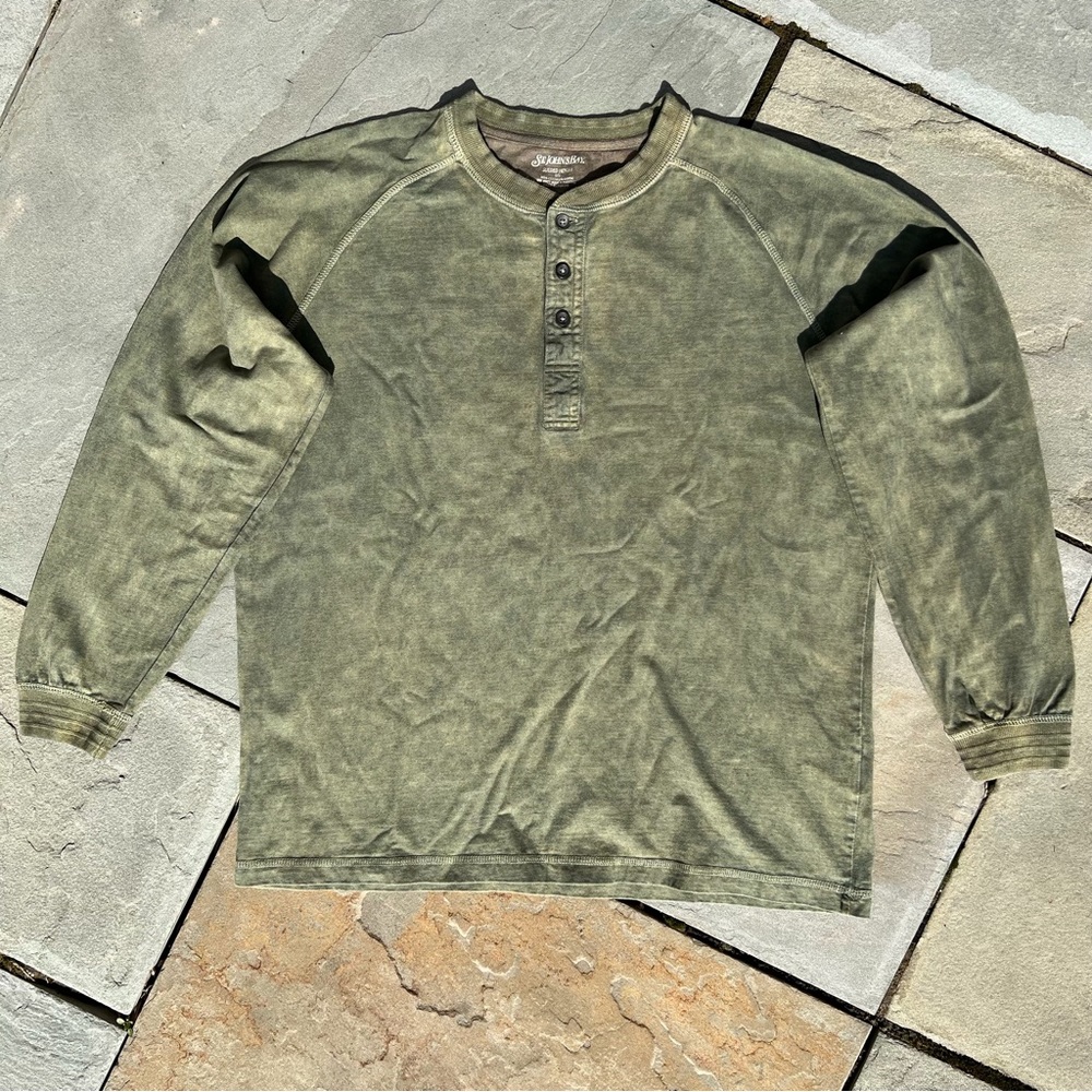 Hand Dyed Reworked Long Sleeve Henley